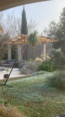 Charpente bois d'un pool house terminée